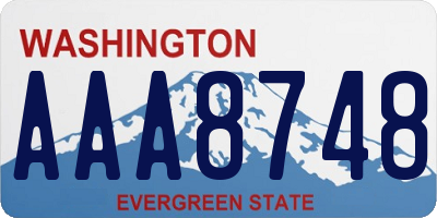 WA license plate AAA8748