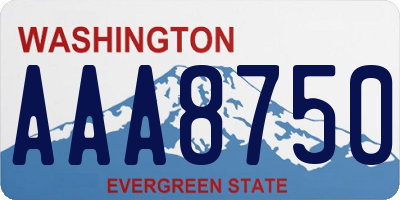 WA license plate AAA8750
