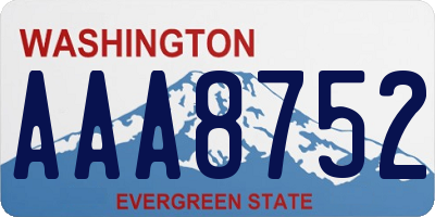 WA license plate AAA8752