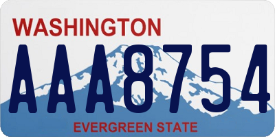 WA license plate AAA8754
