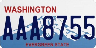 WA license plate AAA8755