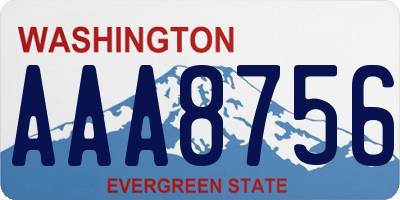 WA license plate AAA8756