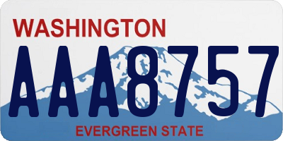 WA license plate AAA8757