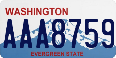 WA license plate AAA8759