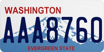 WA license plate AAA8760