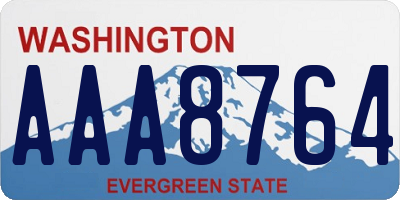 WA license plate AAA8764