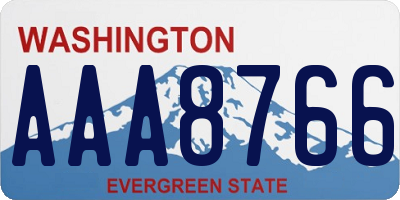 WA license plate AAA8766