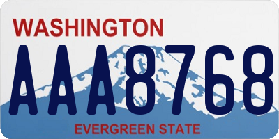 WA license plate AAA8768