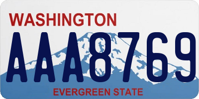 WA license plate AAA8769