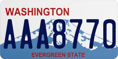 WA license plate AAA8770