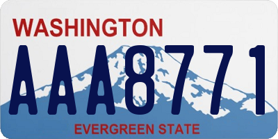 WA license plate AAA8771