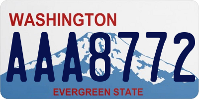 WA license plate AAA8772