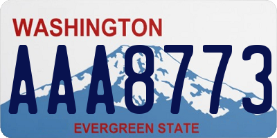 WA license plate AAA8773