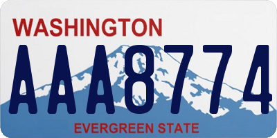 WA license plate AAA8774