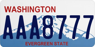 WA license plate AAA8777