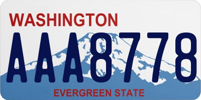 WA license plate AAA8778