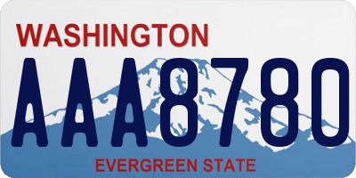 WA license plate AAA8780
