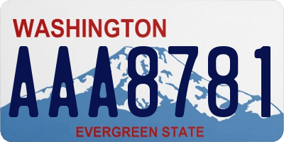 WA license plate AAA8781