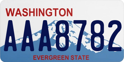 WA license plate AAA8782