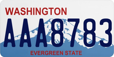 WA license plate AAA8783