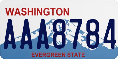 WA license plate AAA8784