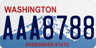 WA license plate AAA8788