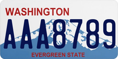 WA license plate AAA8789