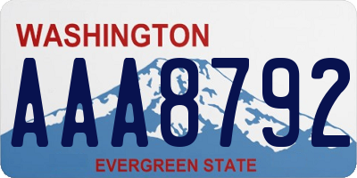 WA license plate AAA8792