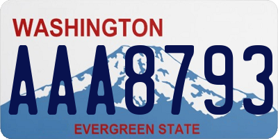 WA license plate AAA8793