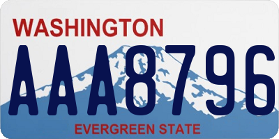 WA license plate AAA8796