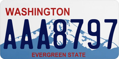 WA license plate AAA8797