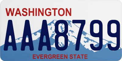 WA license plate AAA8799