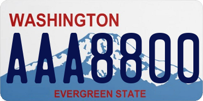 WA license plate AAA8800