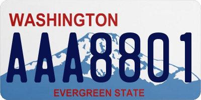 WA license plate AAA8801