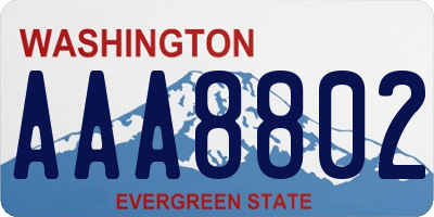 WA license plate AAA8802