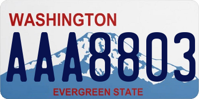 WA license plate AAA8803