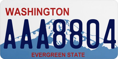 WA license plate AAA8804