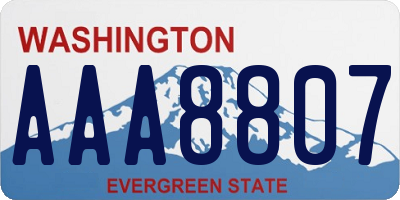 WA license plate AAA8807