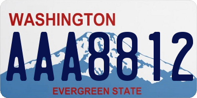 WA license plate AAA8812