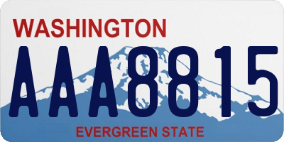 WA license plate AAA8815