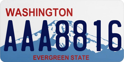 WA license plate AAA8816