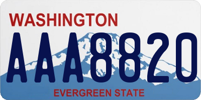 WA license plate AAA8820