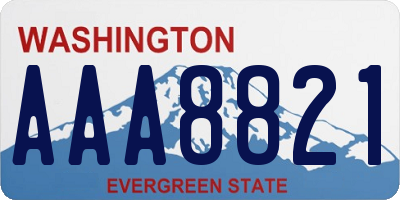 WA license plate AAA8821