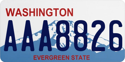 WA license plate AAA8826
