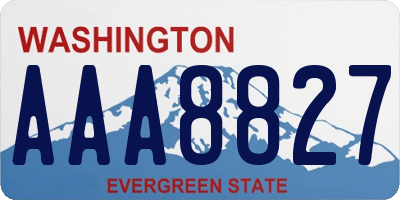 WA license plate AAA8827