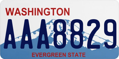 WA license plate AAA8829