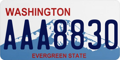 WA license plate AAA8830