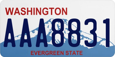 WA license plate AAA8831