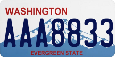 WA license plate AAA8833