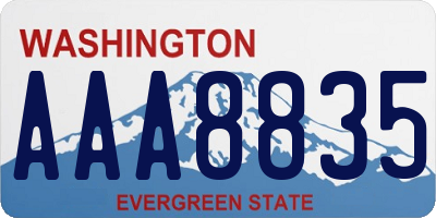 WA license plate AAA8835